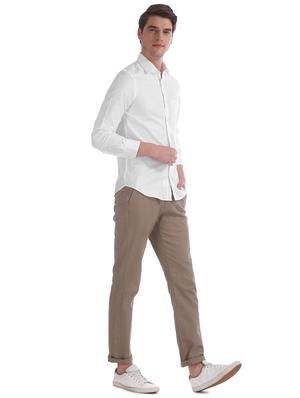 white solid casual shirt - 17616664 - Standard Image - 5