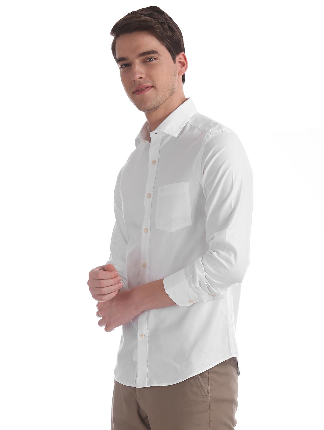 white solid casual shirt - 17616664 - Zoom Image - 3