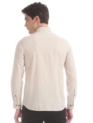 beige printed casual shirt - 17616672 - Standard Image - 3