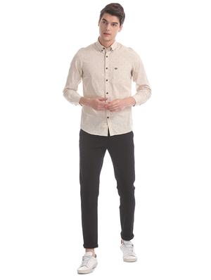 beige printed casual shirt - 17616672 - Standard Image - 4