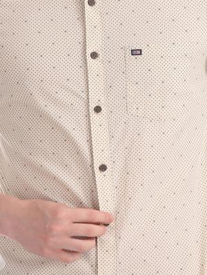 beige printed casual shirt - 17616672 - Standard Image - 5