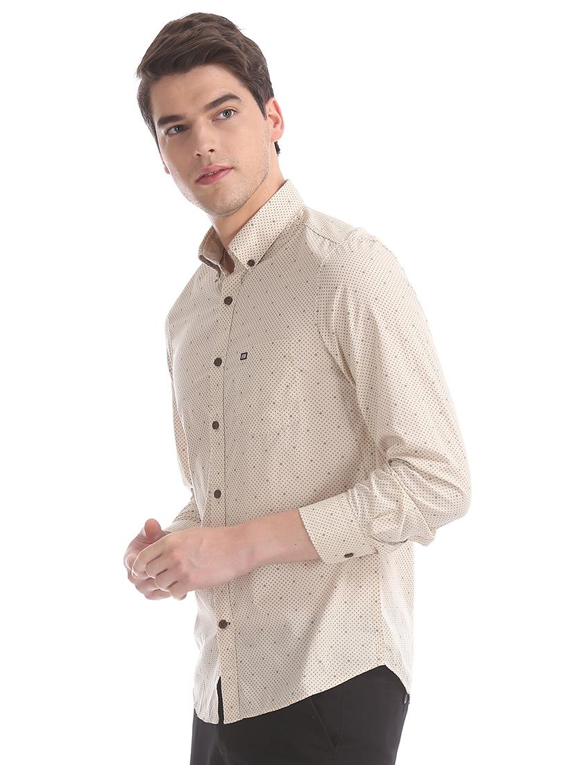 beige printed casual shirt - 17616672 - Zoom Image - 2