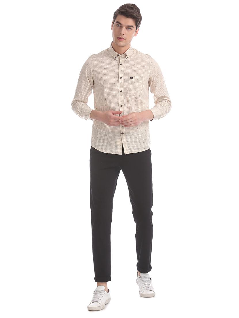 beige printed casual shirt - 17616672 - Zoom Image - 4
