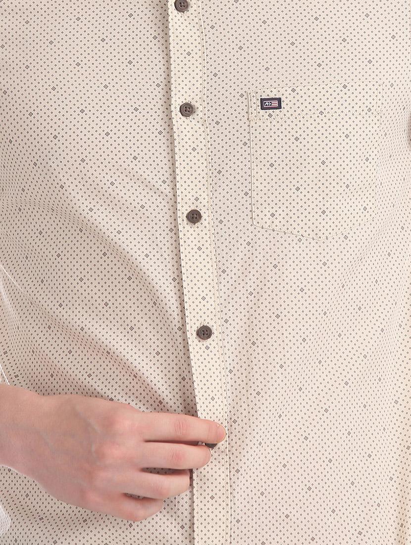 beige printed casual shirt - 17616672 - Zoom Image - 5