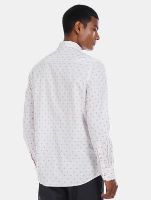 white printed casual shirt - 17616679 - Standard Image - 2