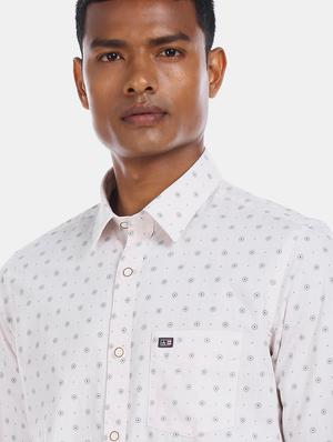 white printed casual shirt - 17616679 - Standard Image - 4