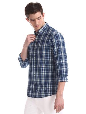 blue checkered casual shirt - 17616681 - Standard Image - 2