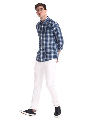 blue checkered casual shirt - 17616681 - Standard Image - 4