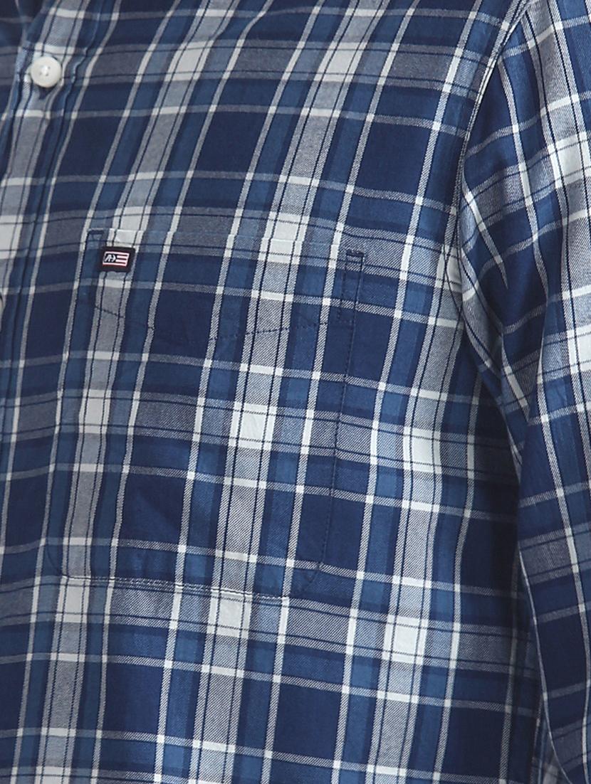 blue checkered casual shirt - 17616681 - Zoom Image - 5