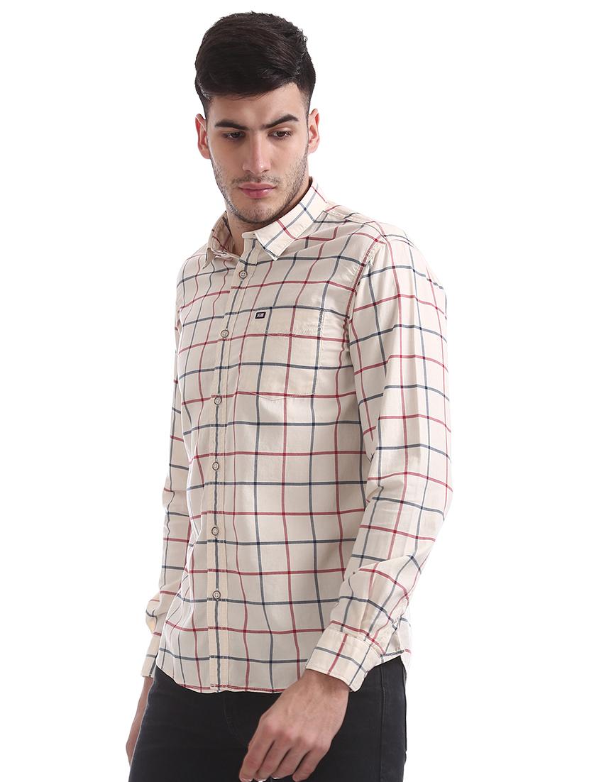 beige checkered casual shirt - 17616687 - Zoom Image - 2