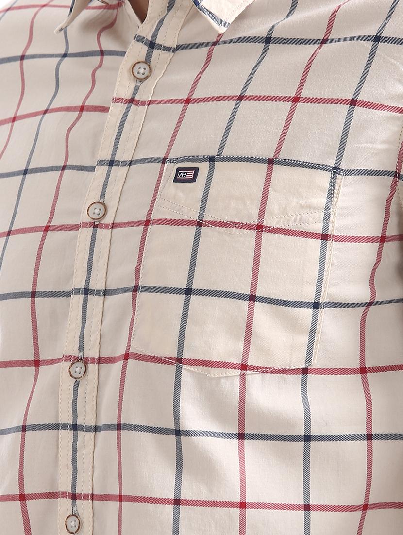 beige checkered casual shirt - 17616687 - Zoom Image - 5