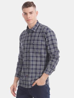 grey checkered casual shirt - 17616693 - Standard Image - 2