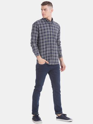 grey checkered casual shirt - 17616693 - Standard Image - 4