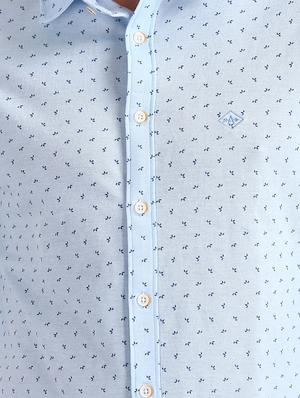 light blue printed casual shirt - 17616698 - Standard Image - 5