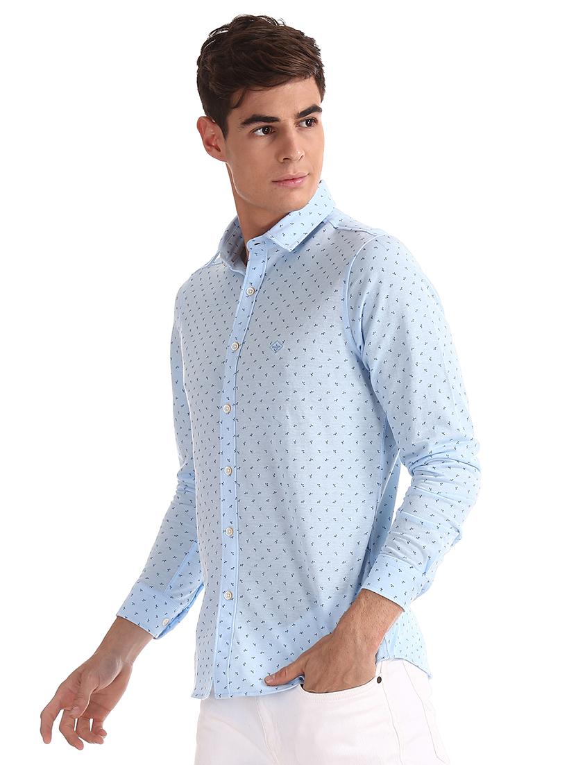 light blue printed casual shirt - 17616698 - Zoom Image - 2