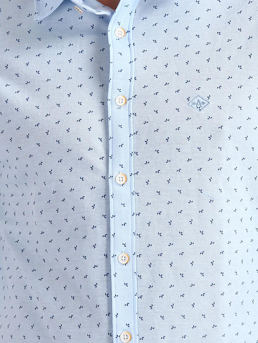light blue printed casual shirt - 17616698 - Zoom Image - 5