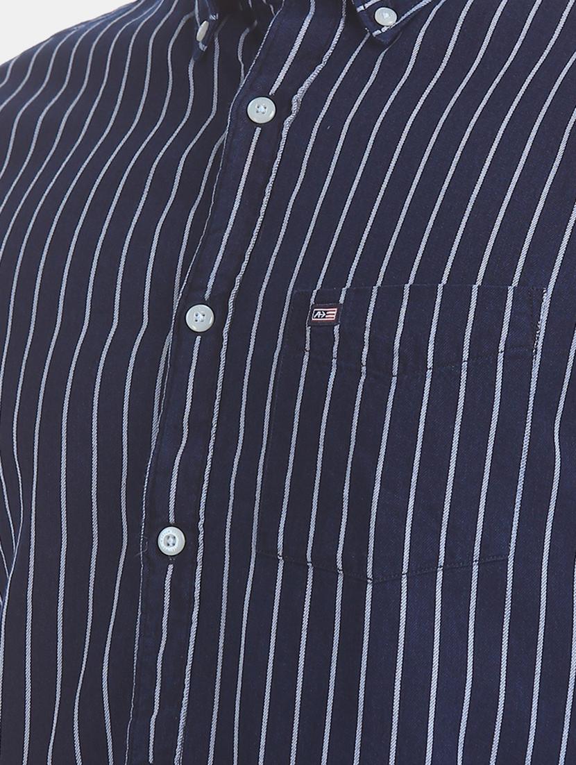 navy blue checkered casual shirt - 17616727 - Zoom Image - 5