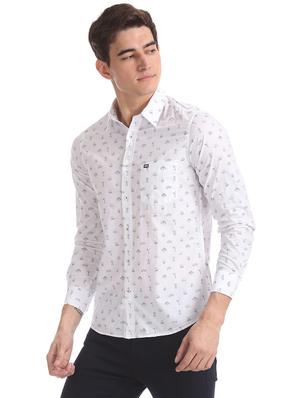 white printed casual shirt - 17616740 - Standard Image - 2