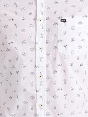white printed casual shirt - 17616740 - Standard Image - 5