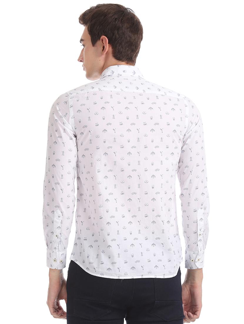 white printed casual shirt - 17616740 - Zoom Image - 3