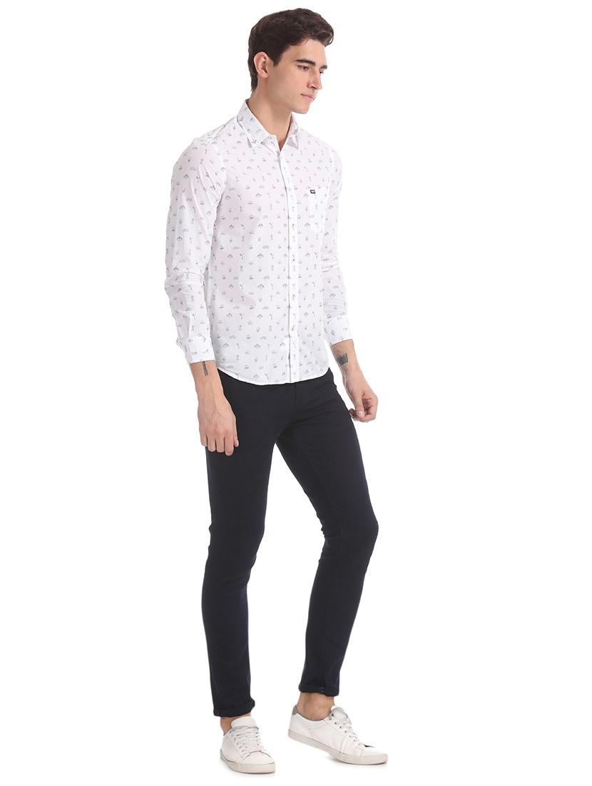white printed casual shirt - 17616740 - Zoom Image - 4