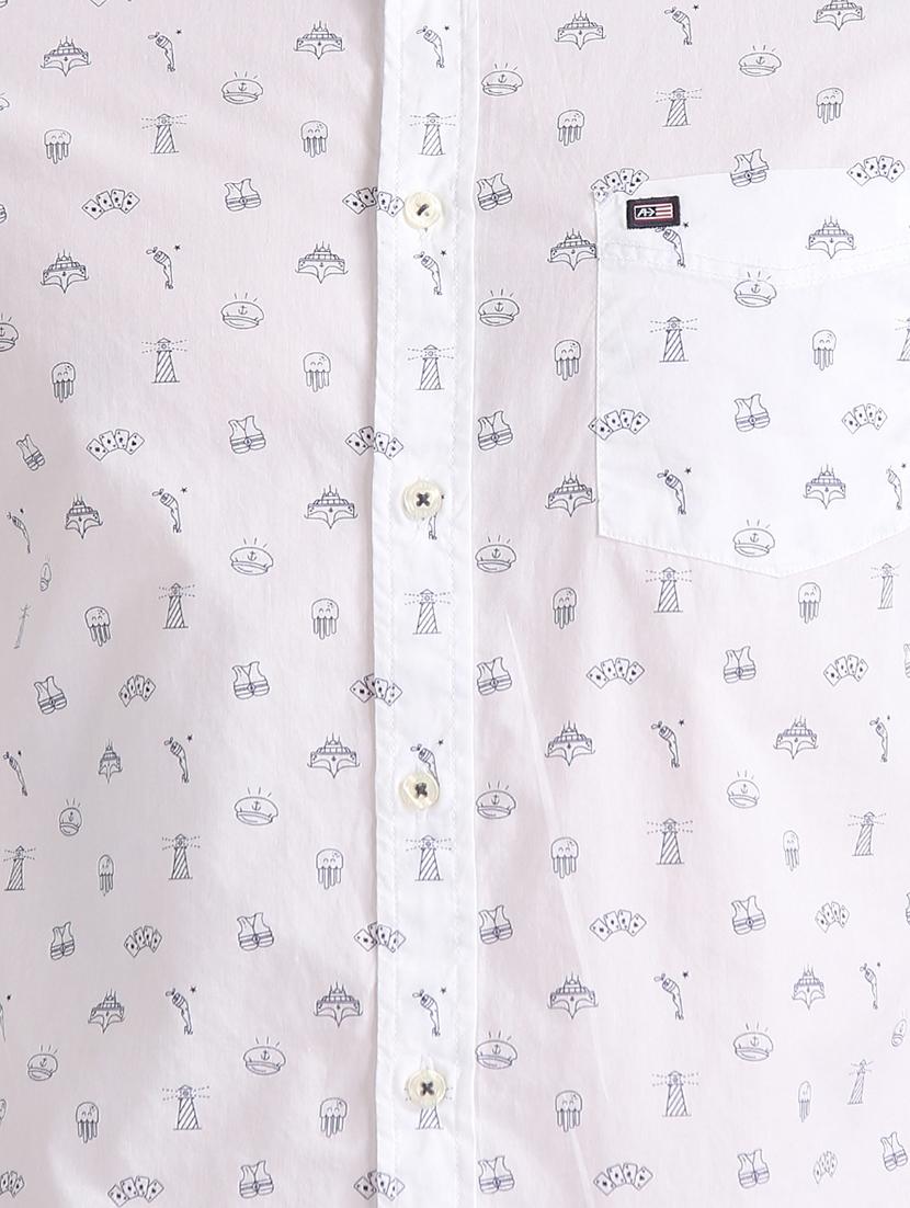 white printed casual shirt - 17616740 - Zoom Image - 5