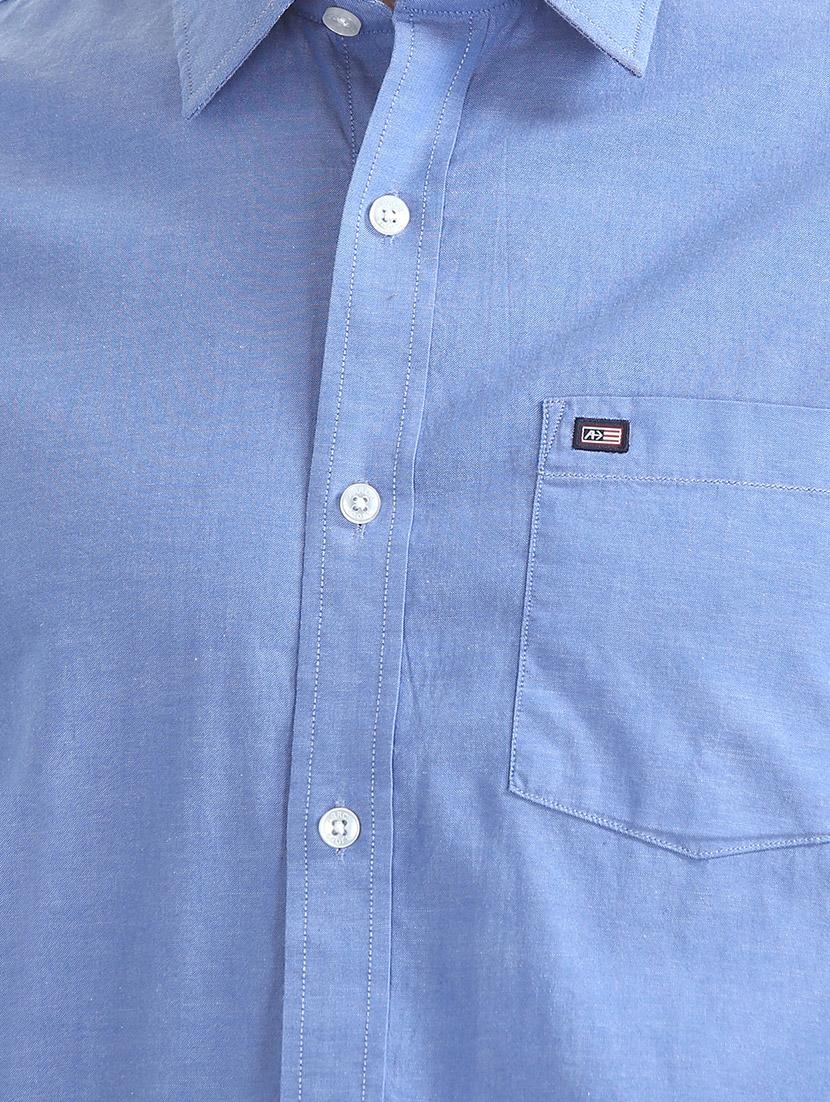 blue solid casual shirt - 17616750 - Zoom Image - 5