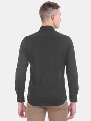 black solid casual shirt - 17616760 - Standard Image - 3