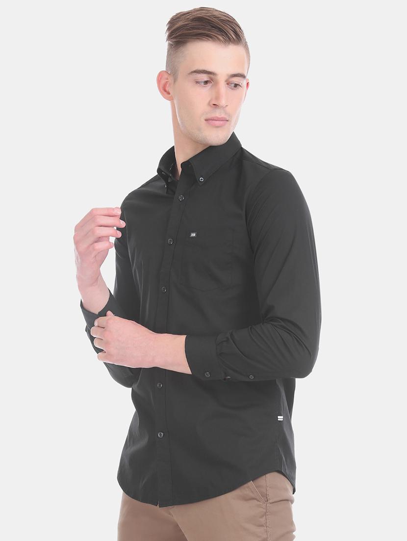 black solid casual shirt - 17616760 - Zoom Image - 2