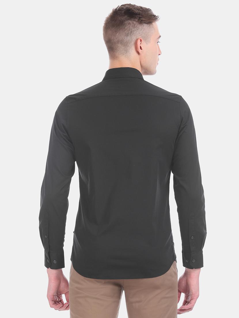 black solid casual shirt - 17616760 - Zoom Image - 3