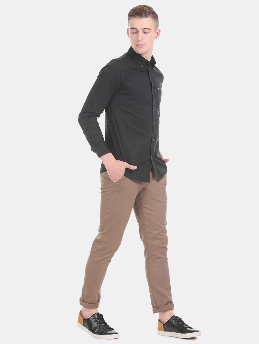 black solid casual shirt - 17616760 - Zoom Image - 4