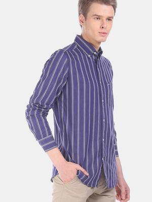 blue striped casual shirt - 17616761 - Standard Image - 2
