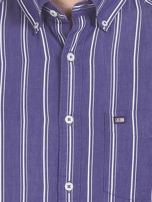 blue striped casual shirt - 17616761 - Standard Image - 5