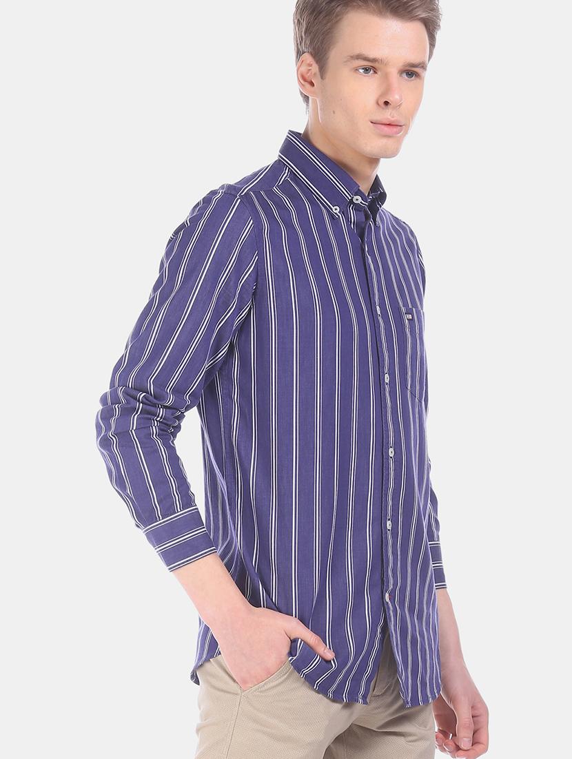 blue striped casual shirt - 17616761 - Zoom Image - 2