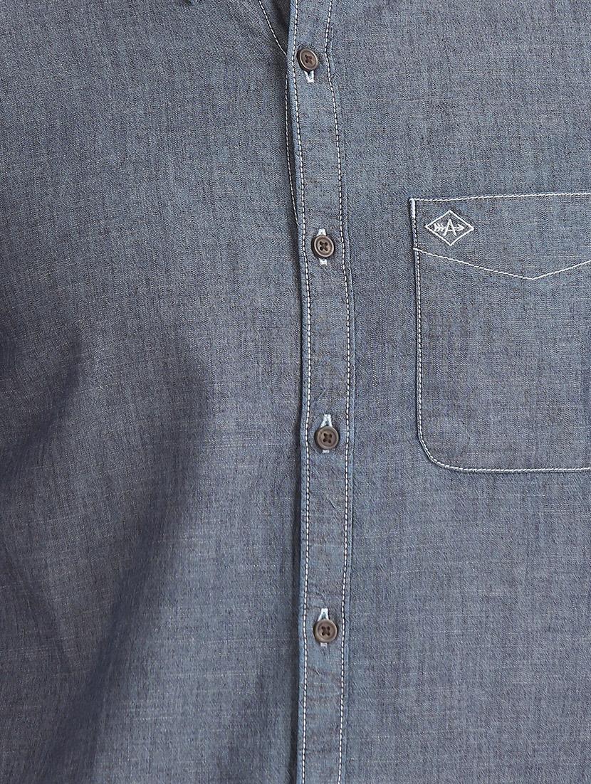 blue solid casual shirt - 17616764 - Zoom Image - 5