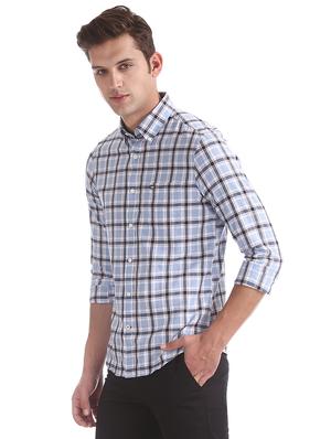 light blue checkered casual shirt - 17616768 - Standard Image - 2