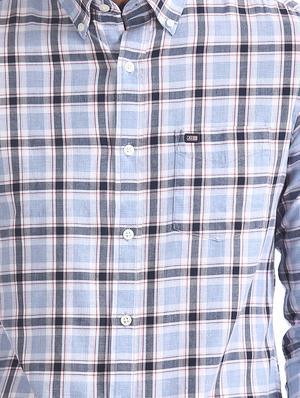 light blue checkered casual shirt - 17616768 - Standard Image - 5