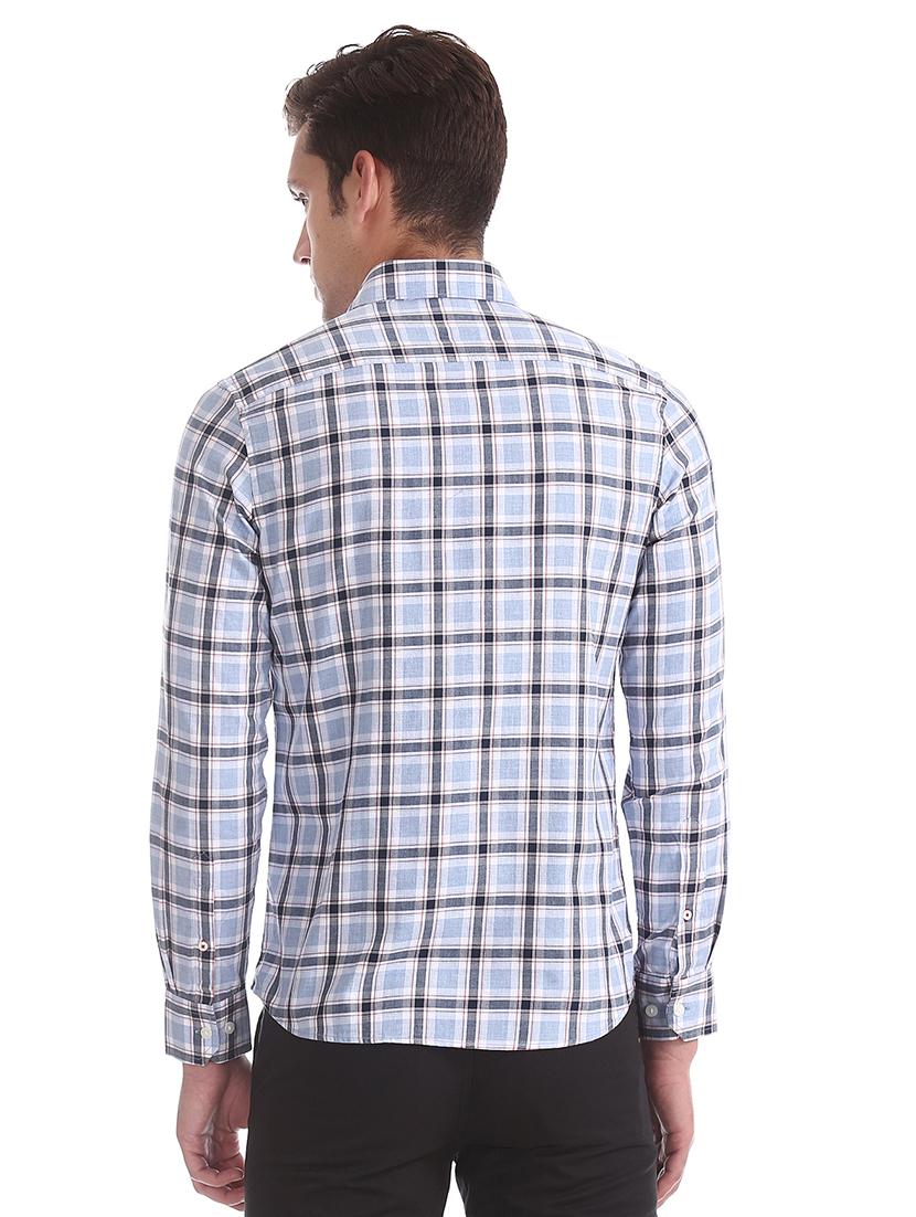 light blue checkered casual shirt - 17616768 - Zoom Image - 3