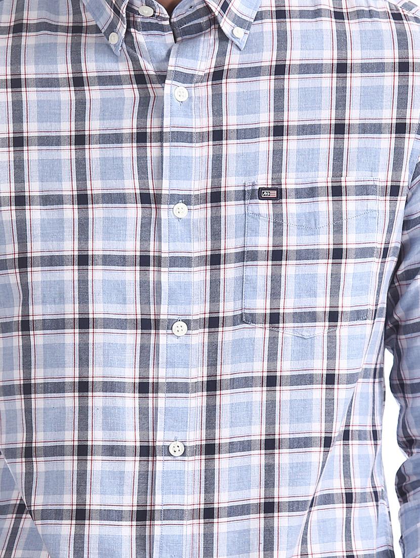 light blue checkered casual shirt - 17616768 - Zoom Image - 5