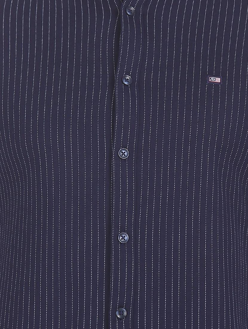 navy blue striped casual shirt - 17616770 - Zoom Image - 5