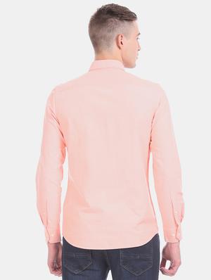 peach solid casual shirt - 17616771 - Standard Image - 2
