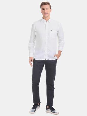 white solid casual shirt - 17616782 - Standard Image - 4