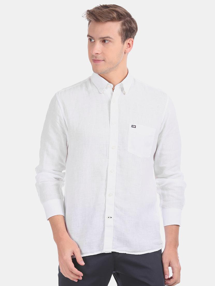 white solid casual shirt - 17616782 - Zoom Image - 1