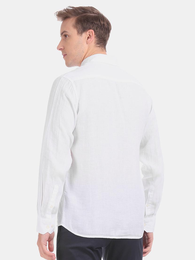 white solid casual shirt - 17616782 - Zoom Image - 3