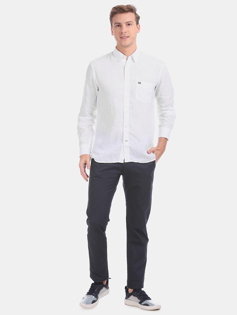 white solid casual shirt - 17616782 - Zoom Image - 4
