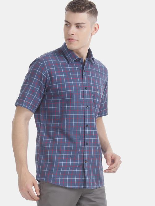blue checkered casual shirt - 17616794 - Standard Image - 1
