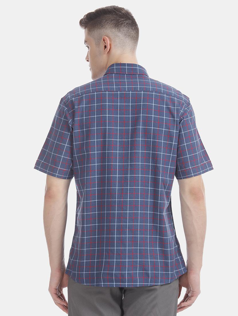 blue checkered casual shirt - 17616794 - Zoom Image - 3