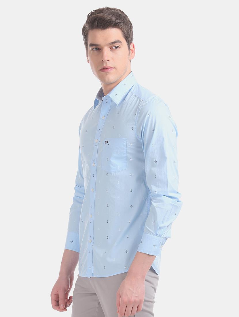 light blue printed casual shirt - 17616796 - Zoom Image - 2