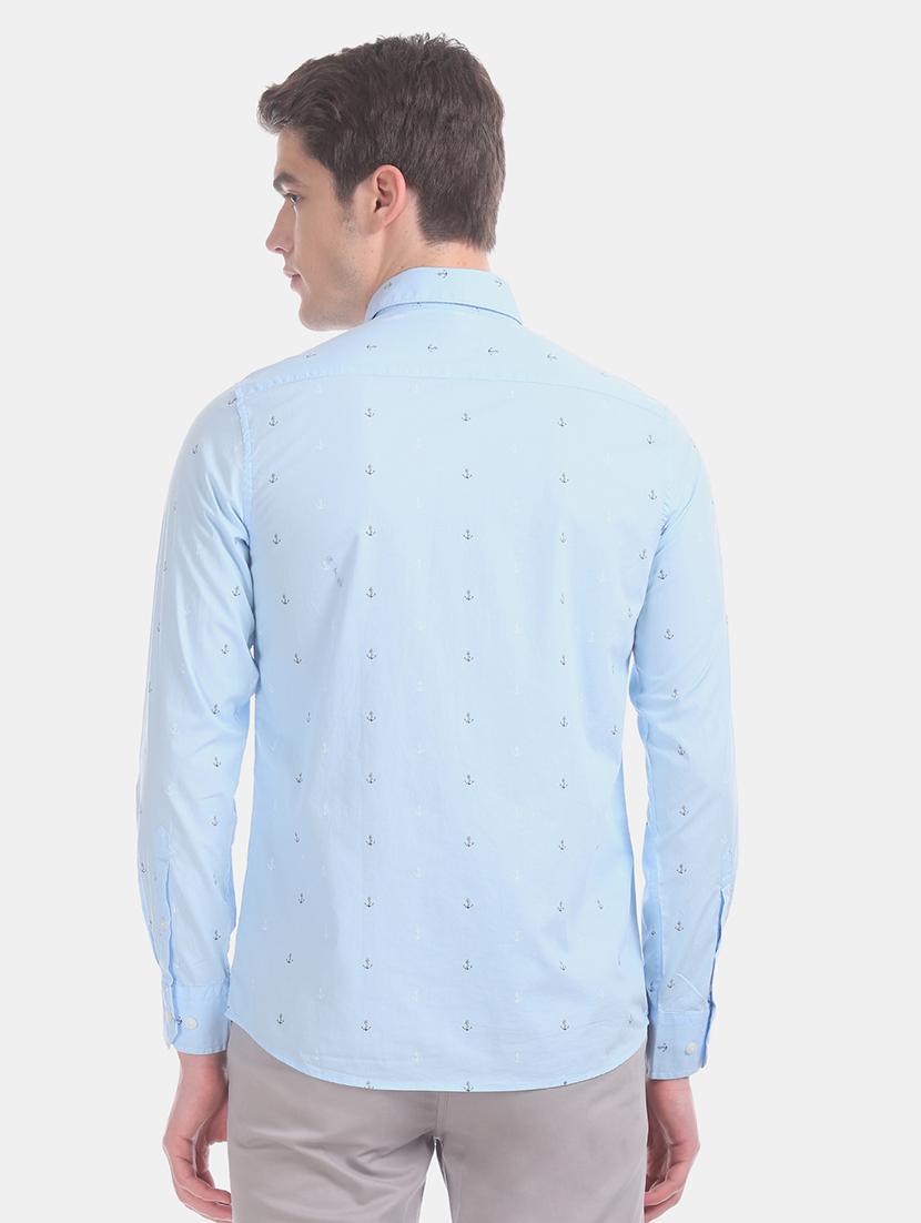light blue printed casual shirt - 17616796 - Zoom Image - 3