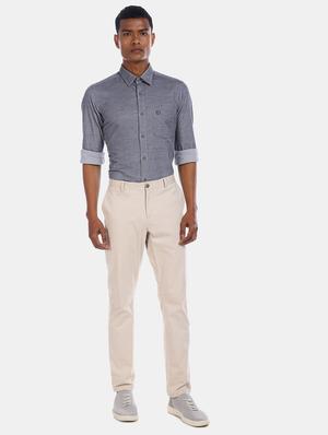 blue solid casual shirt - 17616803 - Standard Image - 4